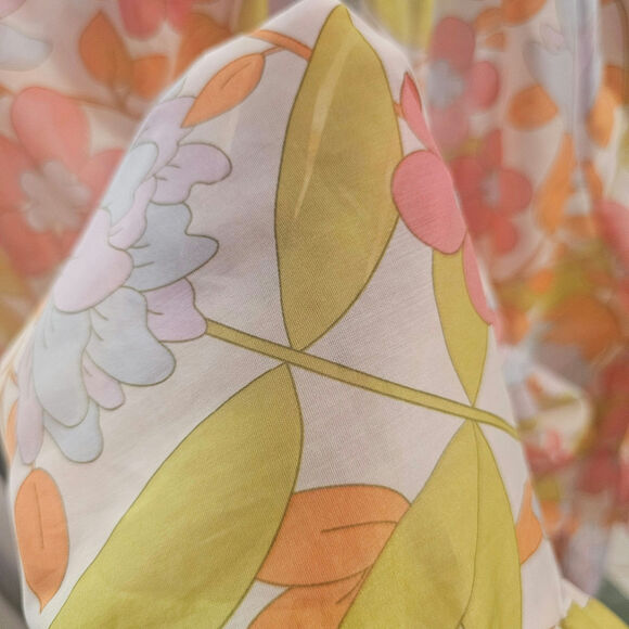 J. Marie XS Floral Long Sleeve Ruffle Tiered Babydoll Maxi Dress 70’s Size Small - Picture 11 of 13